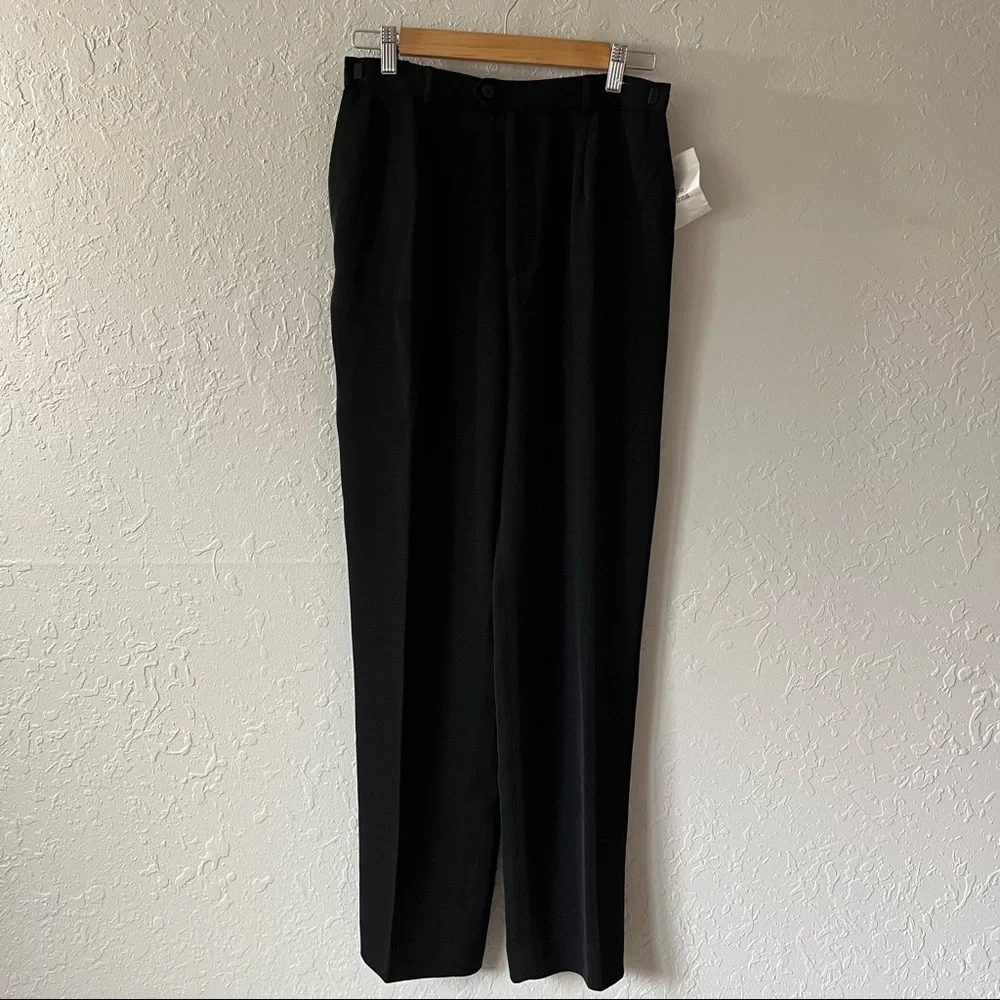 NWT Norm Thompson High Waist Trousers Black 8 - Picture 2 of 9